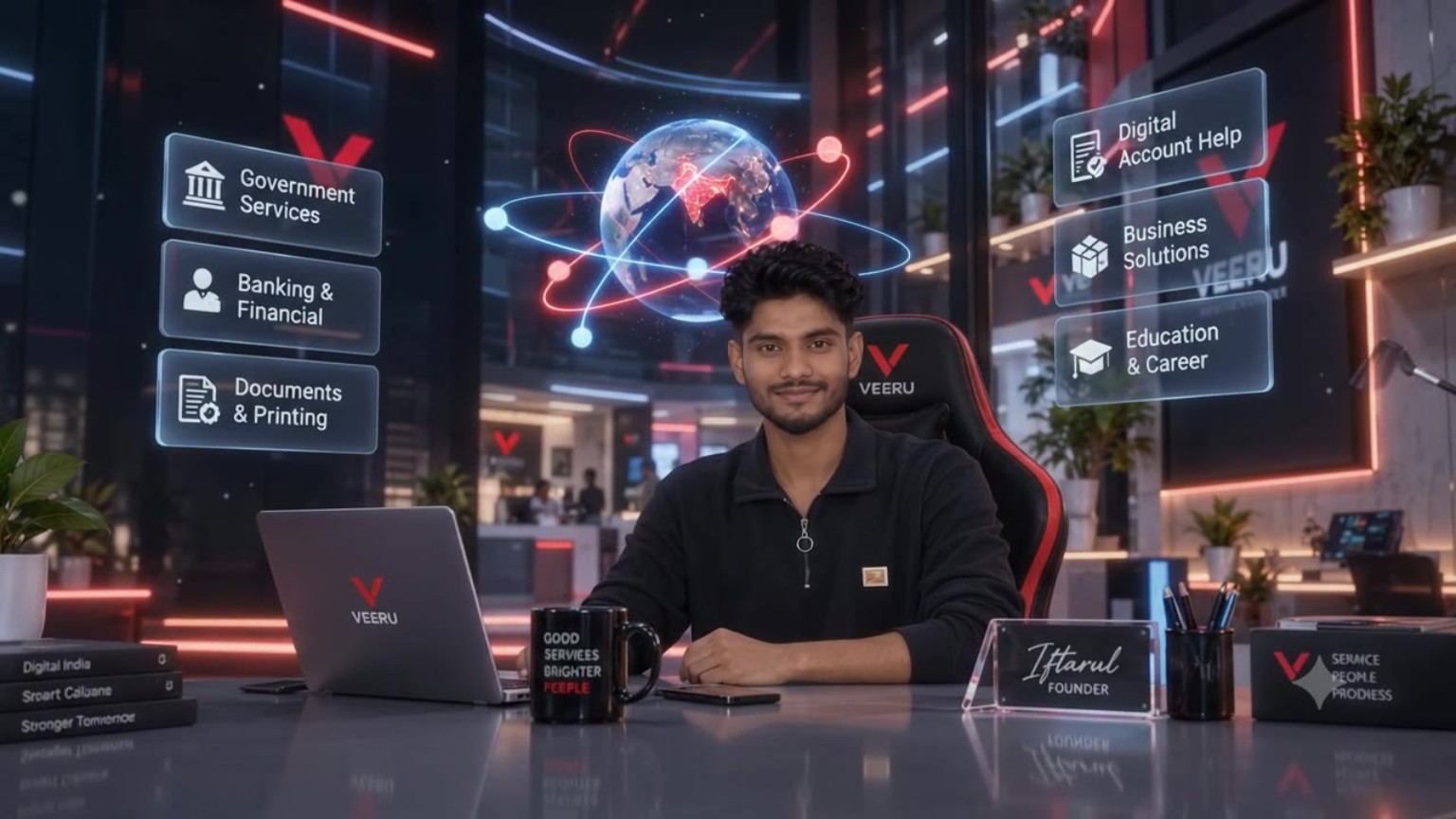 Iftarul Hasan in a technology-focused workspace